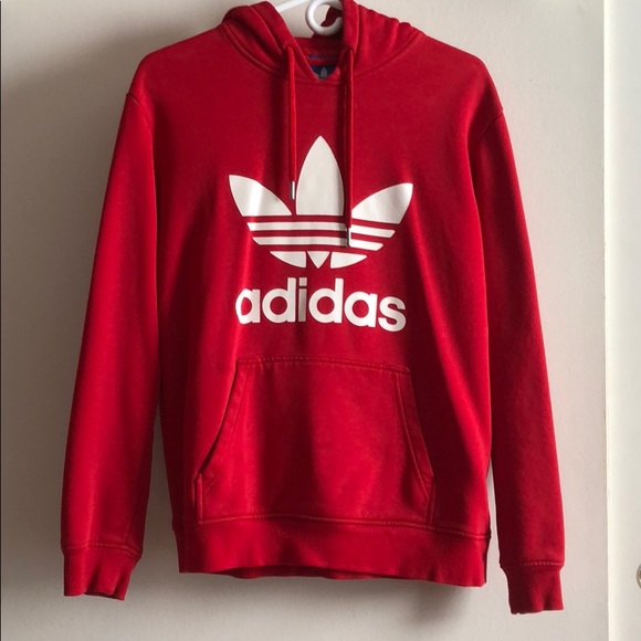 red womens adidas hoodie
